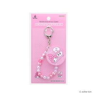 エスターバニー×マイメロディ ビーズ付きアクリルキーホルダー ピンク 