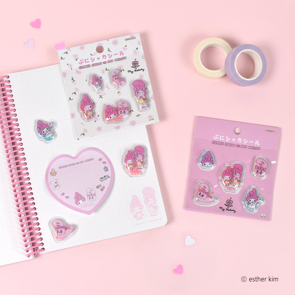 エスターバニー×マイメロディ ぷにシャカシール ピンク | エスター